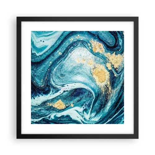 Plagát v čiernom ráme - Modrý vír - 40x40 cm