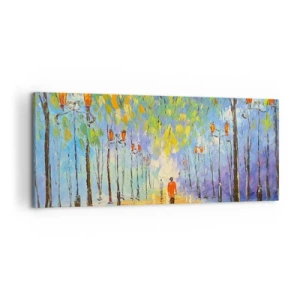 Obraz na plátne - Nočná pieseň dažďa - 120x50 cm