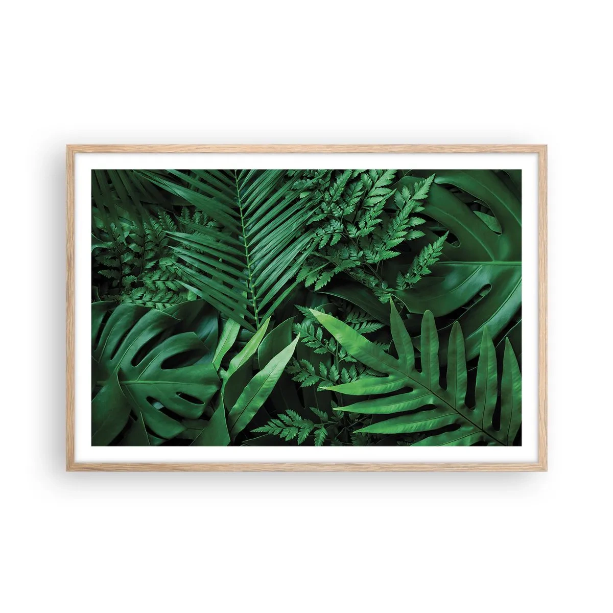 Plagát v ráme zo svetlého duba - Objaté v zeleni - 91x61 cm