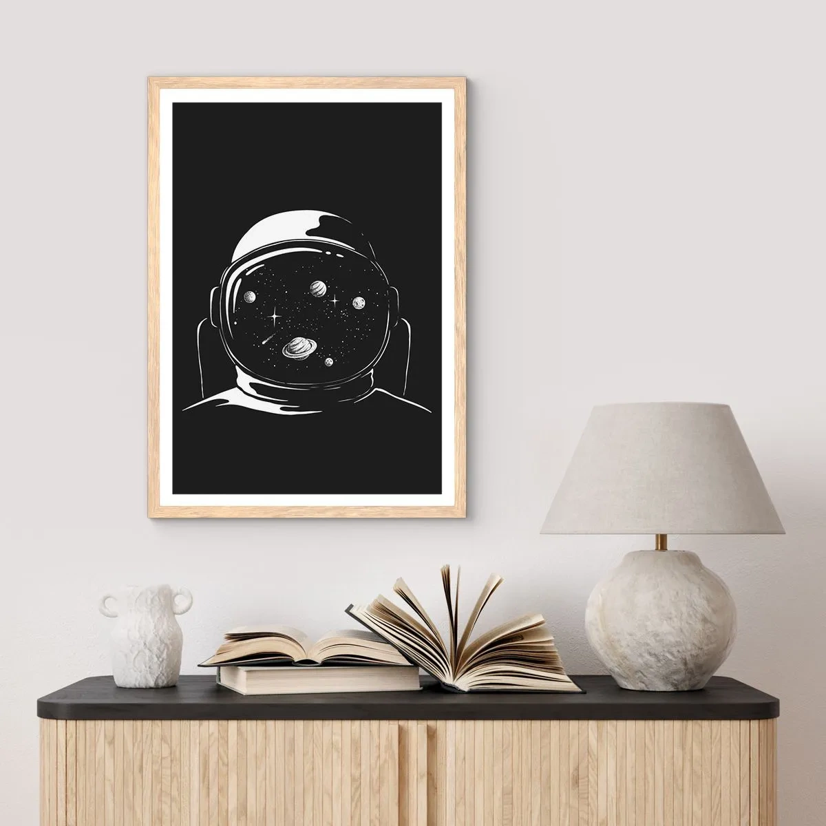 Plagát v ráme zo svetlého duba - Skvelý výhľad - 40x50 cm