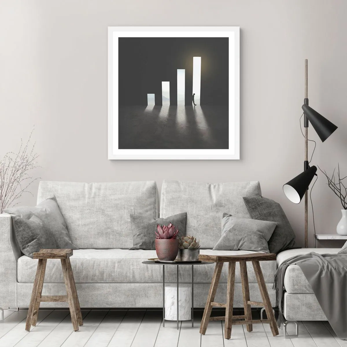 Plagát v bielom ráme - Úspech – impresia - 40x40 cm