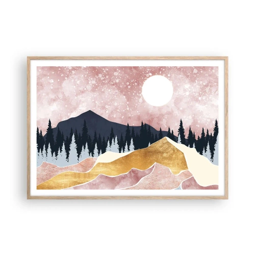 Plagát v ráme zo svetlého duba - Nočná hliadka - 100x70 cm