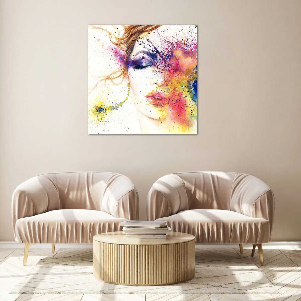 Obraz na skle - Dúhové závraty - 60x60 cm