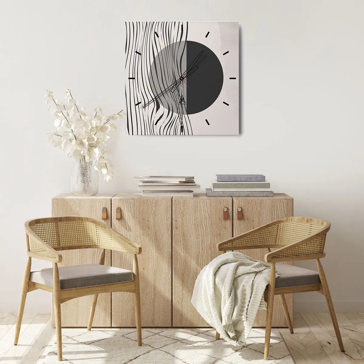 Nástenné hodiny - Polovičná kompozícia - 30x30 cm