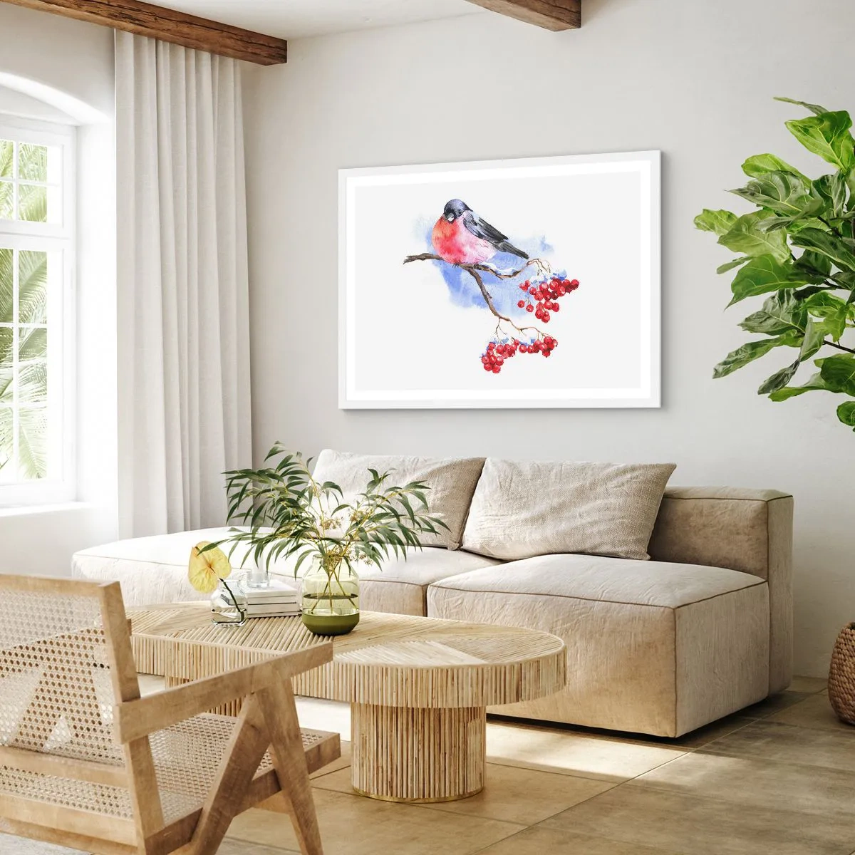 Plagát v bielom ráme - Farebná zima - 50x40 cm