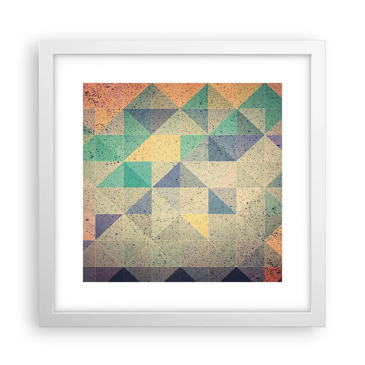 Plagát v bielom ráme - Republika trojuholníkov - 30x30 cm