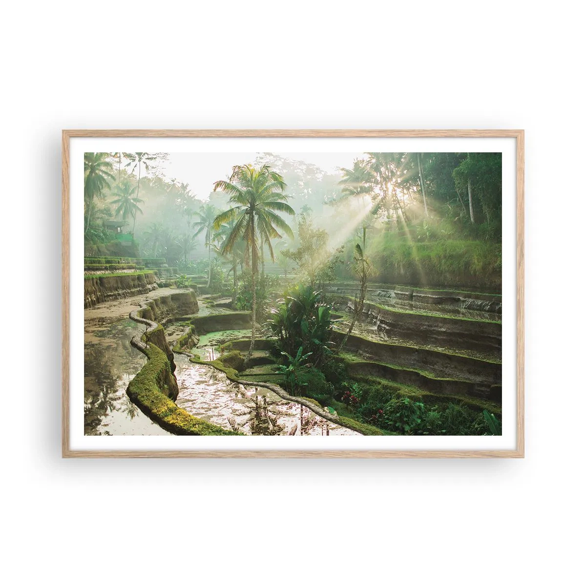 Plagát v ráme zo svetlého duba - Vyrastať na slnku - 100x70 cm