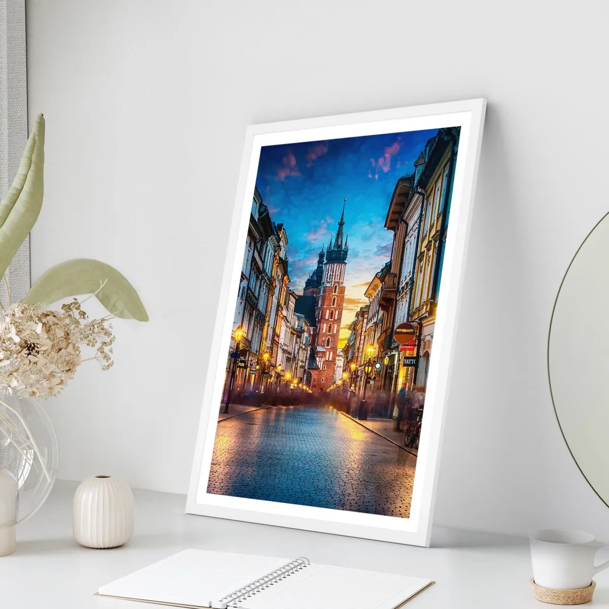 Plagát v bielom ráme - Krakovský pôvab - 50x70 cm