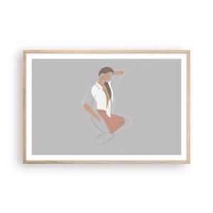 Plagát v ráme zo svetlého duba - Obrys pôvabu - 91x61 cm