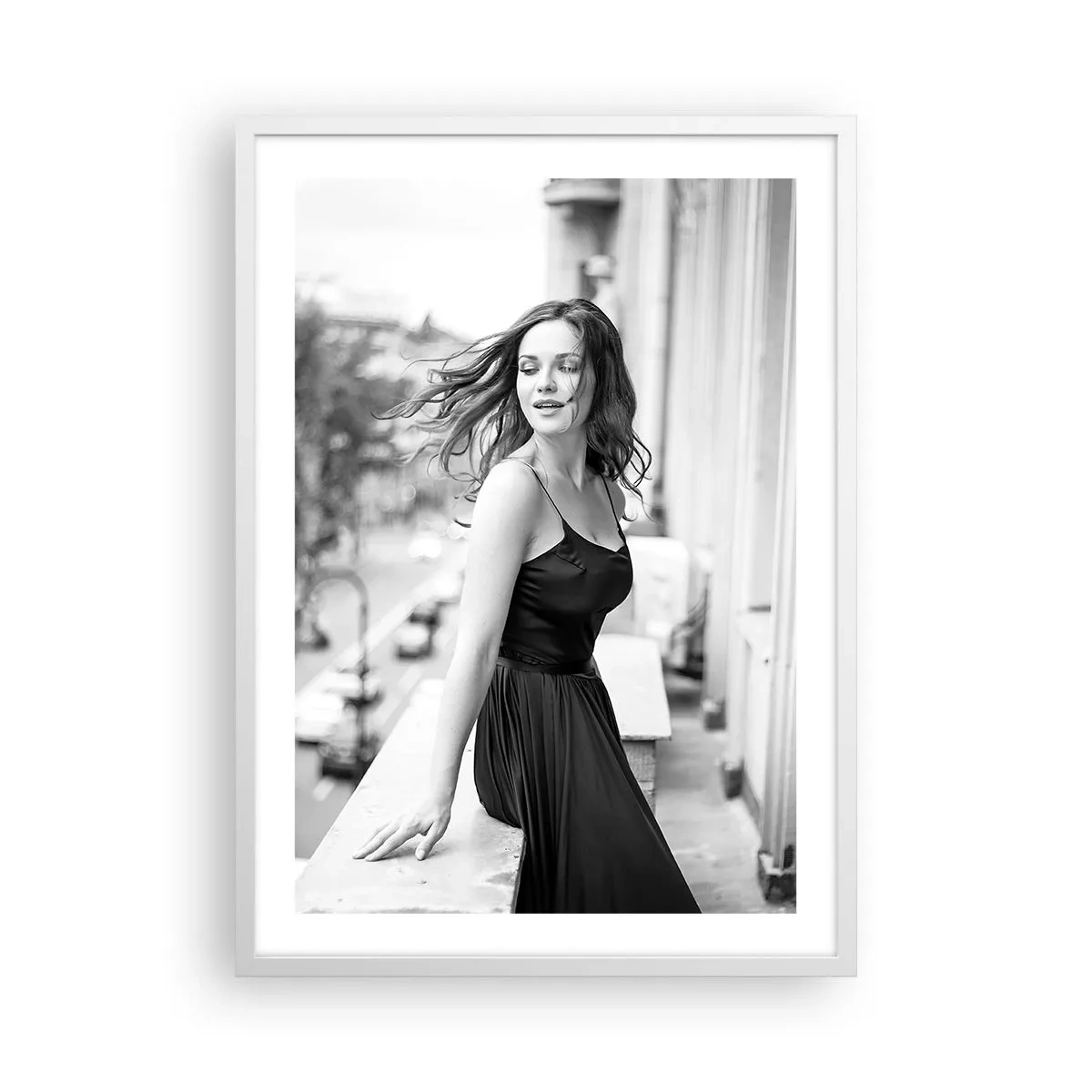 Plagát v bielom ráme - Určite Parížanka - 50x70 cm