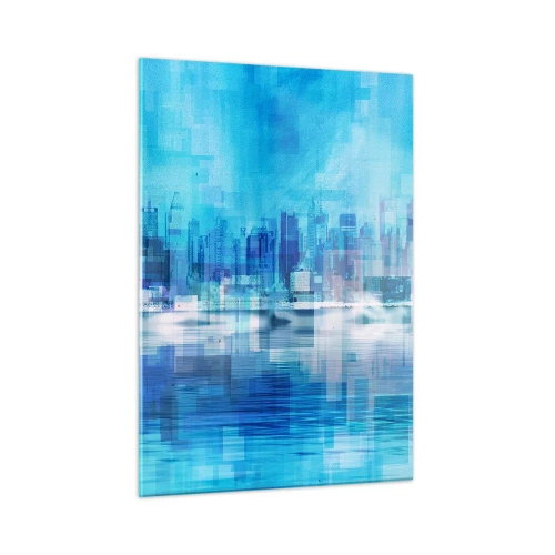 Obraz na skle - Utopené v modrej - 50x70 cm