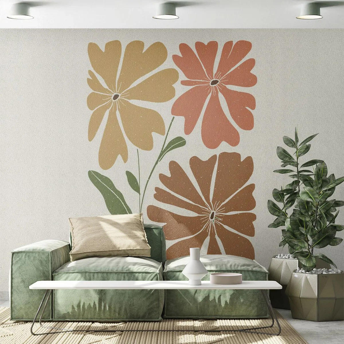 Fototapeta Premium Canvas - Príroda a geometria - Boho, Kvety, Minimalizmus - 250x175 cm
