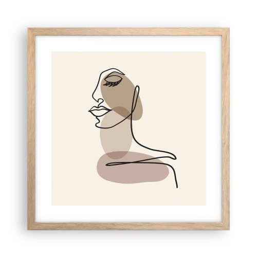 Plagát v ráme zo svetlého duba - Pri počúvaní samého seba - 40x40 cm