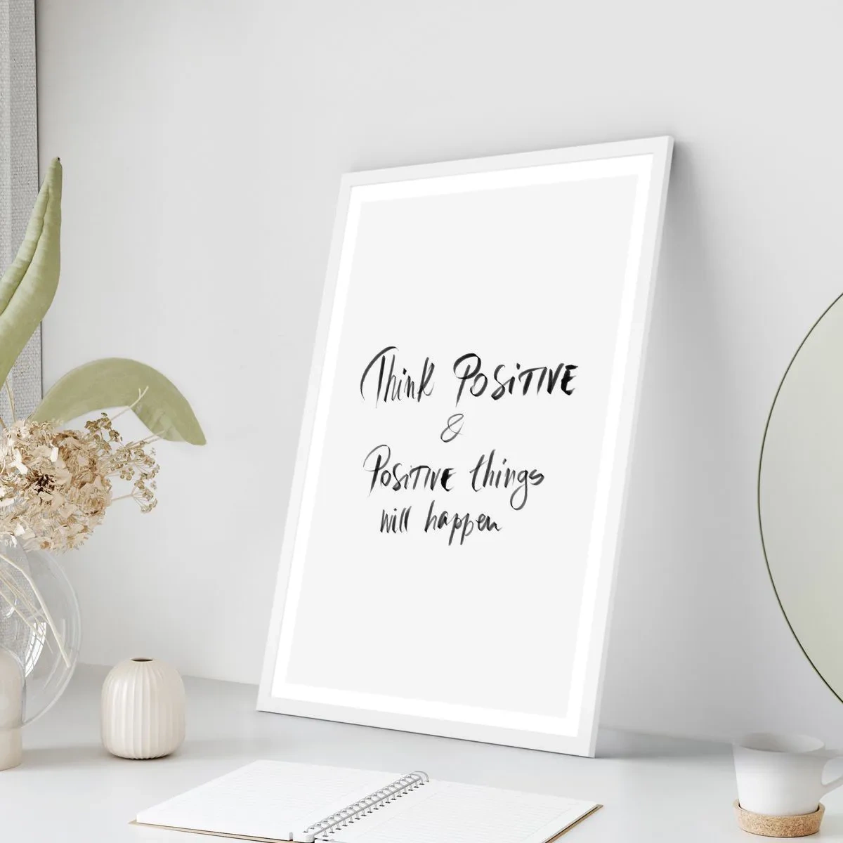 Plagát v bielom ráme - Ako žiť? - 50x70 cm