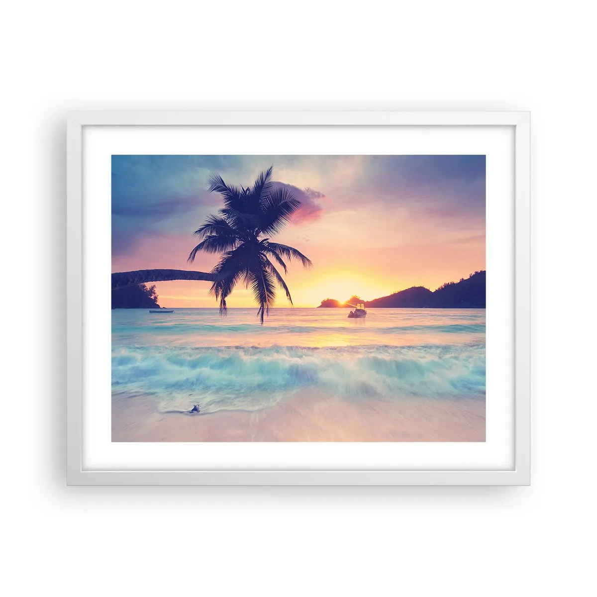 Plagát v bielom ráme - Večer v zátoke - 50x40 cm