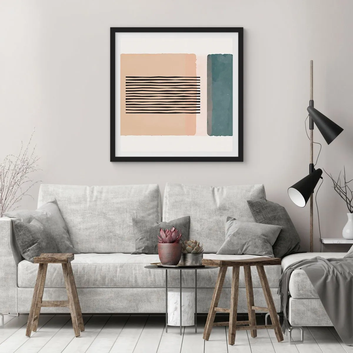 Plagát v čiernom ráme - Všetko v poriadku - 60x60 cm