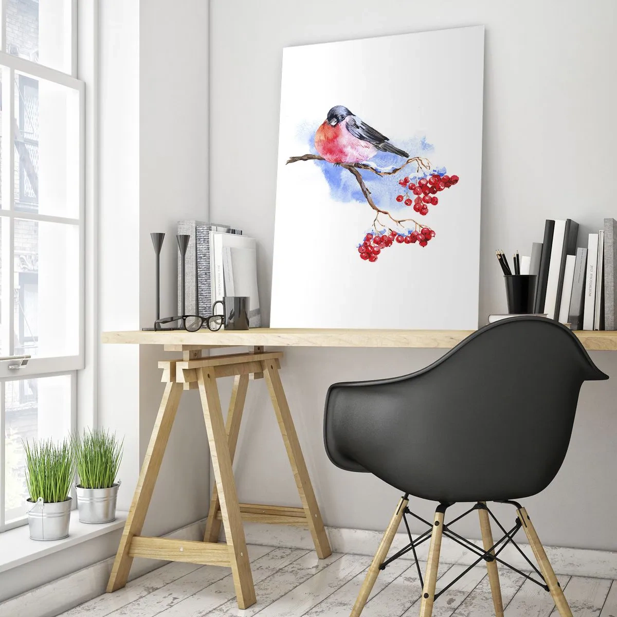 Obraz na skle - Farebná zima - 50x70 cm