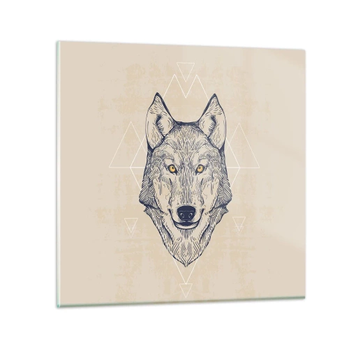 Obraz na skle - Alfa o prenikavom pohľade - 50x50 cm