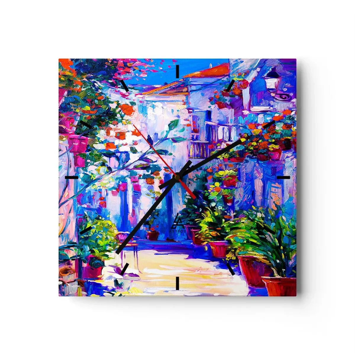 Nástenné hodiny - Impresia - talianska ulička - 30x30 cm