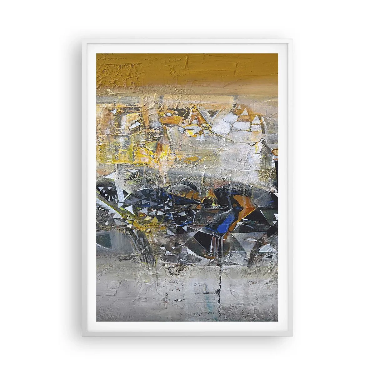 Plagát v bielom ráme - Všetko sa podarí - 70x100 cm