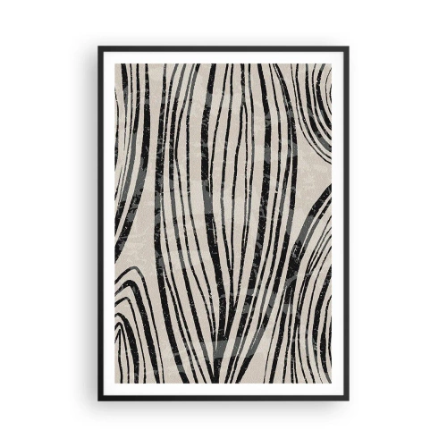 Plagát v čiernom ráme - Močiar s líniami - 70x100 cm