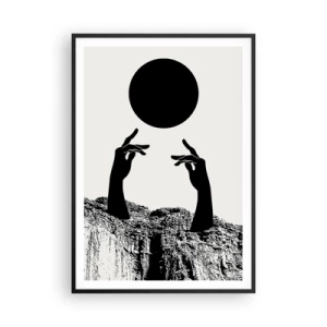 Plagát v čiernom ráme - Surrealistická kompozícia: slnko a zvyšok - 70x100 cm