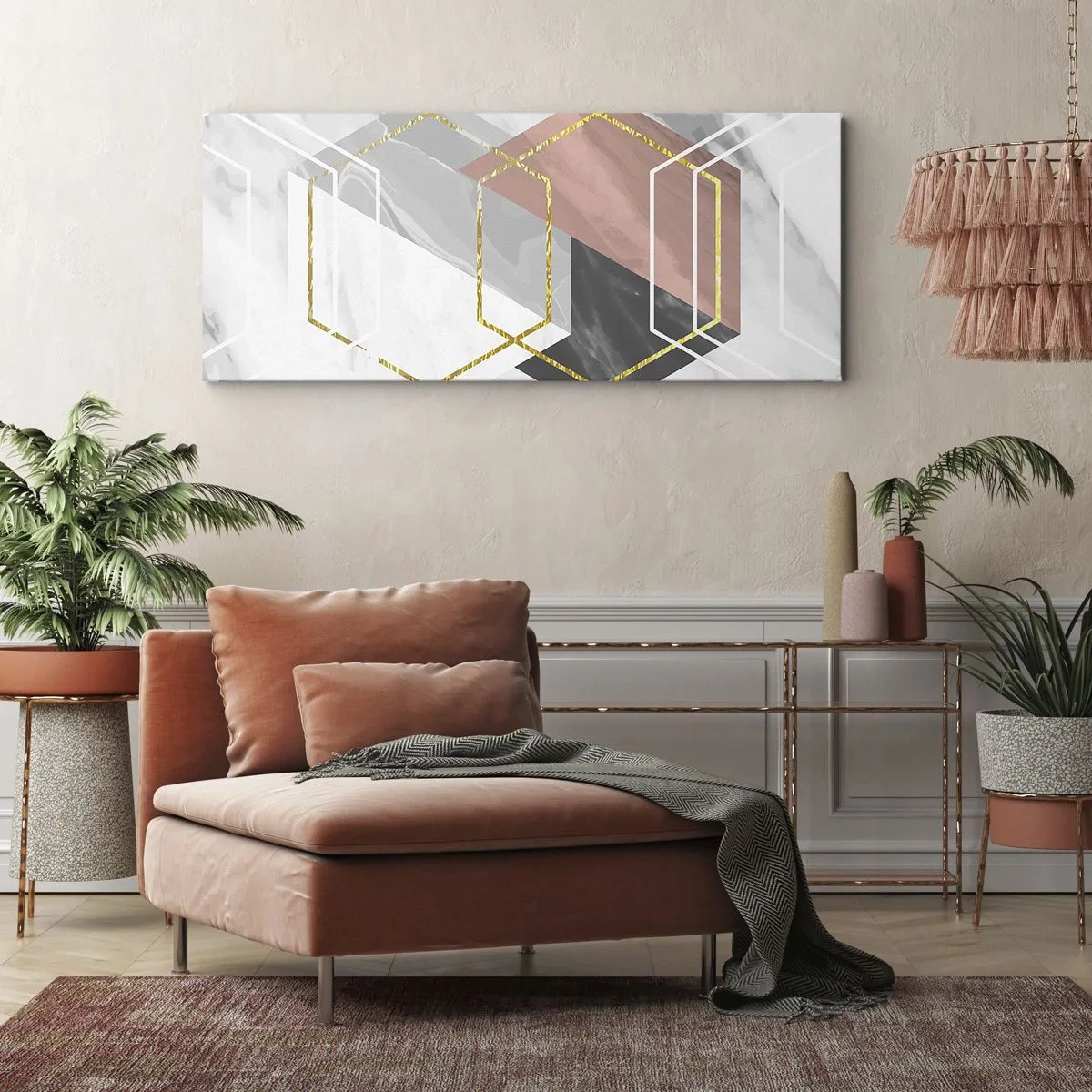 Obraz na plátne - Reťazová kompozícia - 120x50 cm