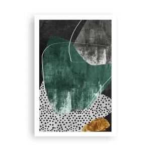 Plagát - Farebná abstrakcia so zlatou vločkou - 61x91 cm