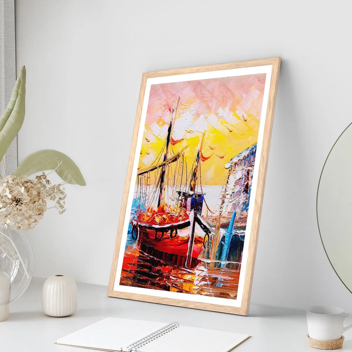 Plagát v ráme zo svetlého duba - Šťastný návrat - 61x91 cm