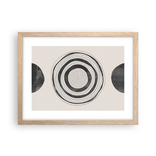 Plagát v ráme zo svetlého duba - Dôležité je to, čo je uprostred - 40x30 cm