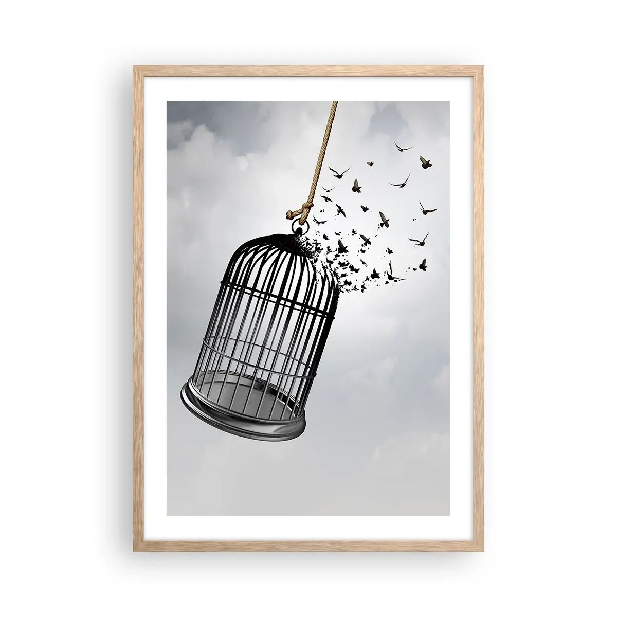 Plagát v ráme zo svetlého duba - Viera… nádej… sloboda! - 50x70 cm