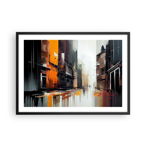 Plagát v čiernom ráme - Daždivý deň - 70x50 cm