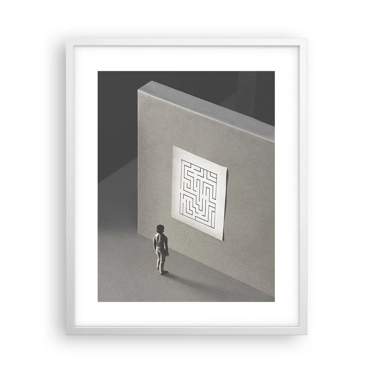 Plagát v bielom ráme - Kde to ale som? - 40x50 cm