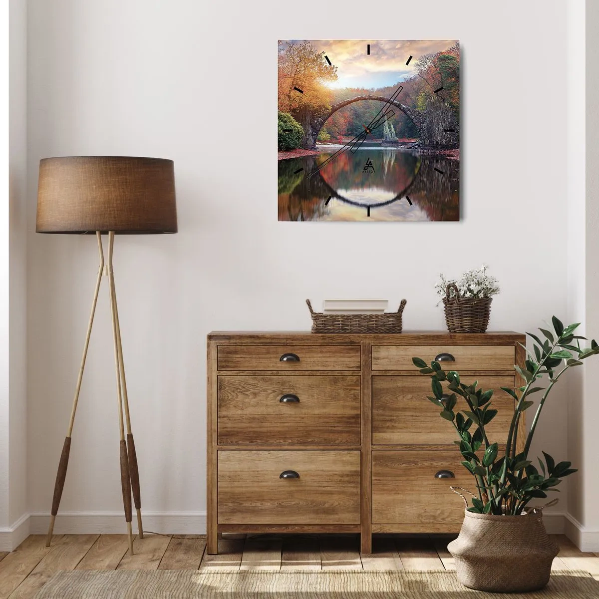 Nástenné hodiny - Za zrkadlom - 30x30 cm