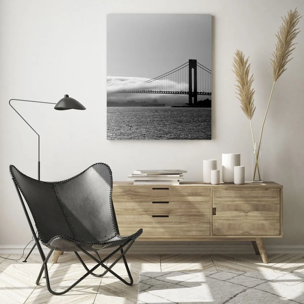 Obraz na skle - Preplávať Zlatou bránou - 50x70 cm