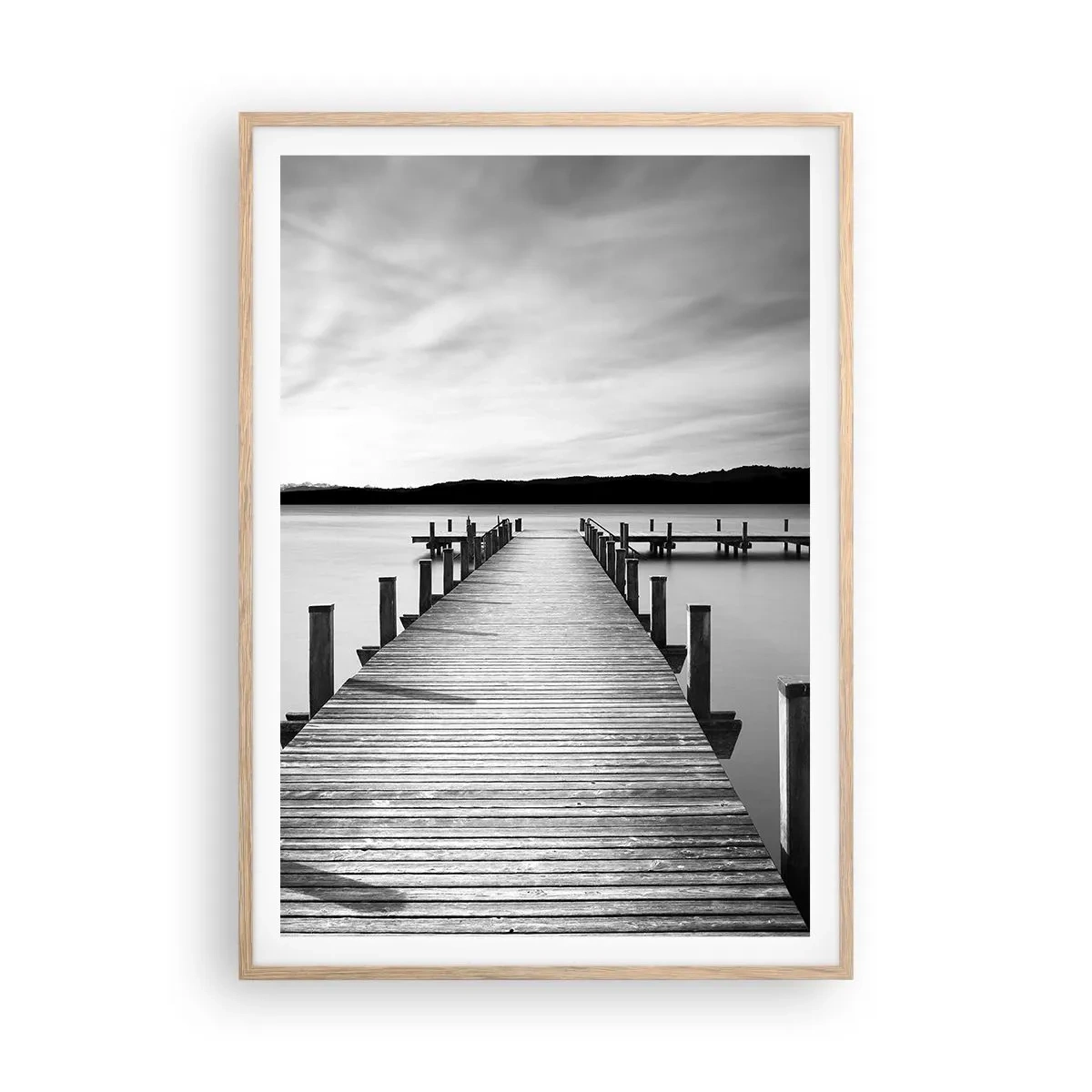 Plagát v ráme zo svetlého duba - Pri napájadle – pokoji - 70x100 cm