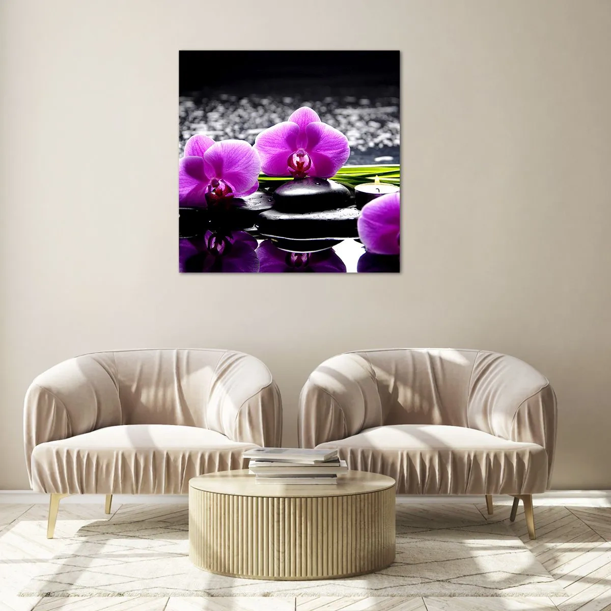 Obraz na skle - Utopiť v tichu a pokoji - 40x40 cm