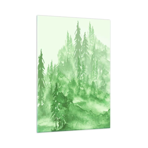 Obraz na skle - Rozmazaný zelenou hmlou - 50x70 cm