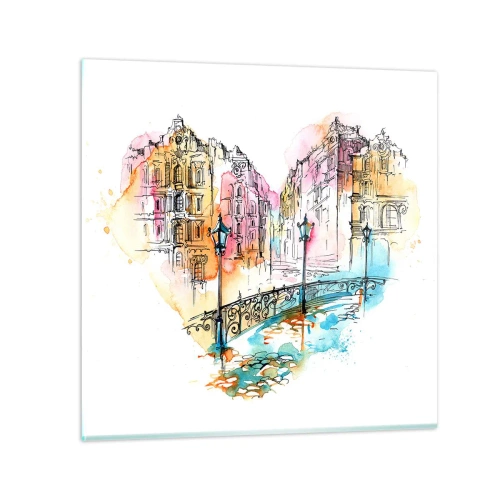 Obraz na skle - Srdce mesta - 60x60 cm