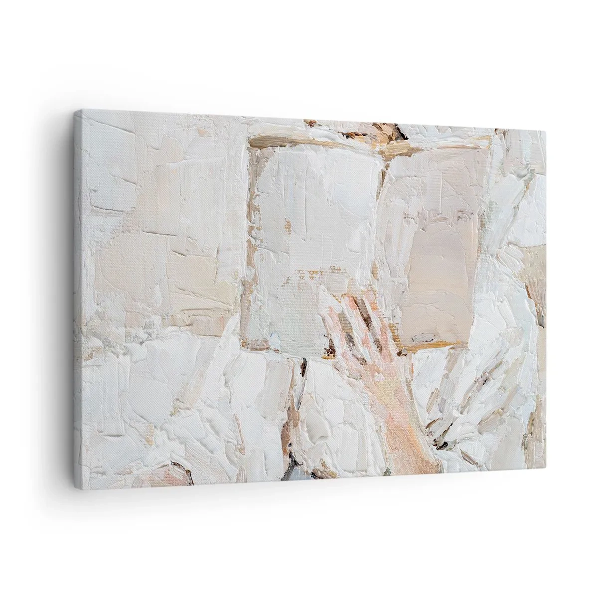 Obraz na plátne - Impresionistický obraz ruky držiacej otvorenú knihu. - 70x50cm - V inom svete - Moderná nástenná dekorácia do obývacej izby a spálne ARTTOR