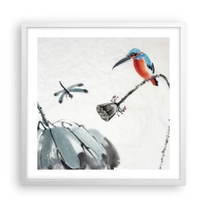 Plagát v bielom ráme - Život lúky - 50x50 cm