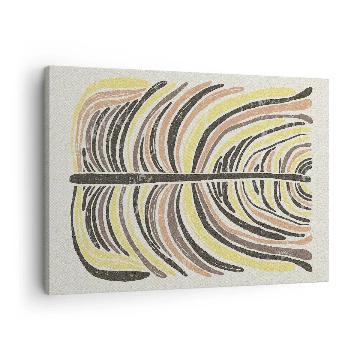 Obraz na plátne - Abstraktný motív listu v zemitých tónoch - 70x50cm - Abstrakcia plná života - Moderná nástenná dekorácia do obývacej izby a spálne ARTTOR
