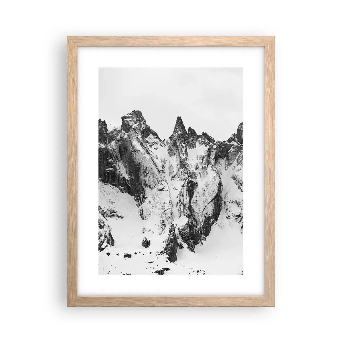Plagát v ráme zo svetlého duba - Hrozivý žulový hrebeň - 30x40 cm
