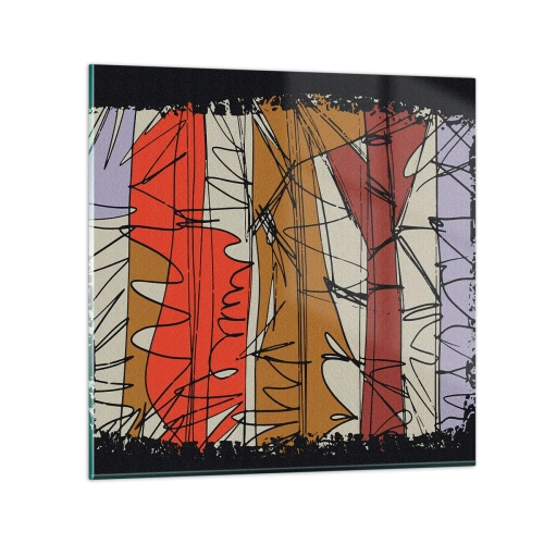 Obraz na skle - Spontánna kompozícia - 50x50 cm