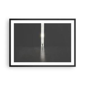 Plagát v čiernom ráme - Krok k svetlej budúcnosti - 70x50 cm
