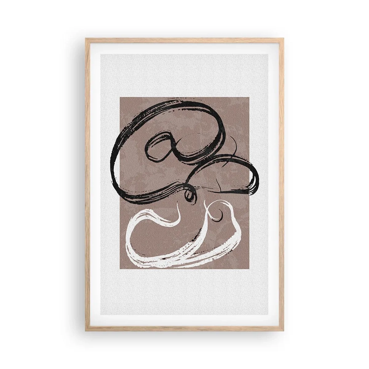 Plagát v ráme zo svetlého duba - Kompozícia – hľadanie úplnosti - 61x91 cm