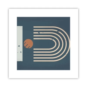 Plagát - Geometria v námorníckej modrej - 30x30 cm