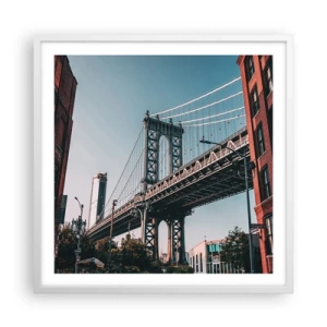 Plagát v bielom ráme - Nad vlnami mesta - 60x60 cm