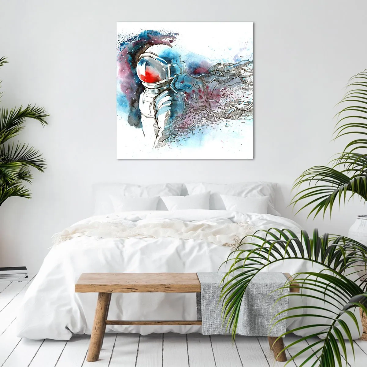 Obraz na plátne - Sám s vesmírom - 70x70 cm