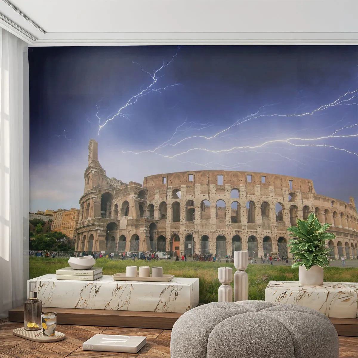Samolepiaca Fototapeta Deluxe Sticker - Aréna boja - Architektúra, Rím, Koloseum - 250x175 cm